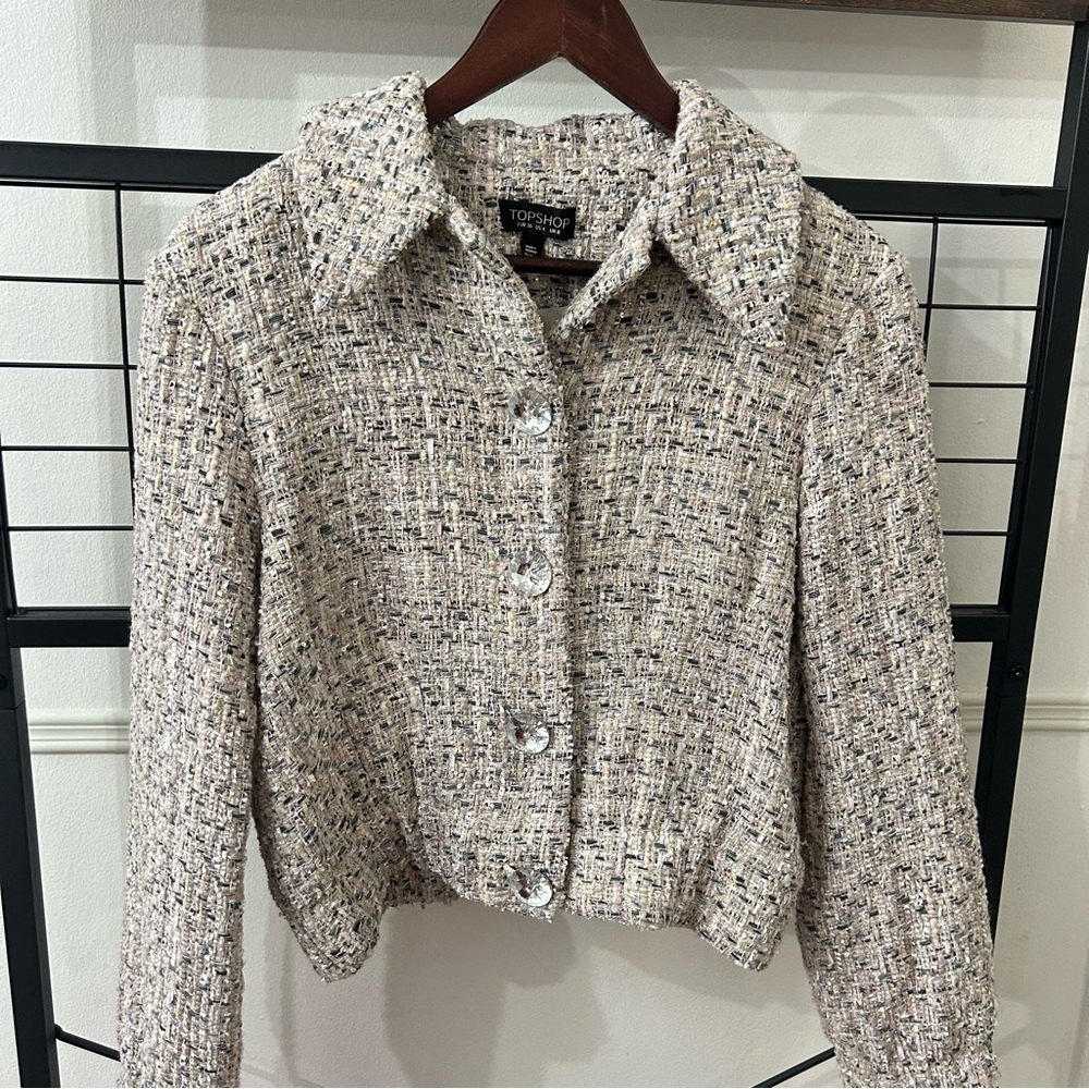 Topshop Pastel Tweed Jacket
